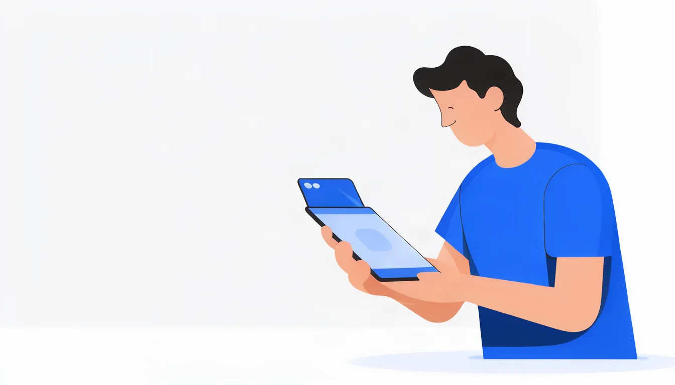 Ilustração de cliente satisfeito deixando avaliação no celular logo após ser atendido