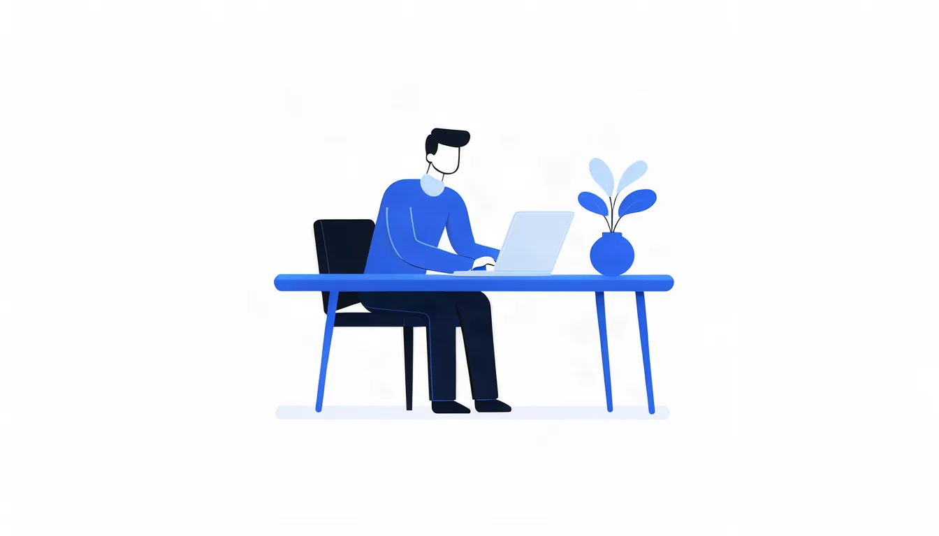 Uma resposta educada a uma crítica mostra ao próximo cliente como você trata problemas. Ilustração de empresário respondendo com calma a uma avaliação negativa no notebook
