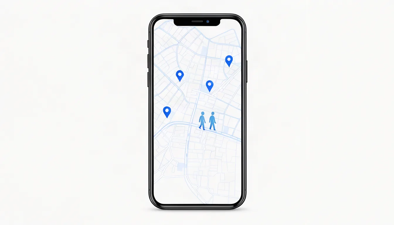 Em Itupeva, ainda há muito espaço livre no mapa do Google. Ilustração de mapa de cidade pequena no celular com poucos pinos de empresas e muito espaço livre