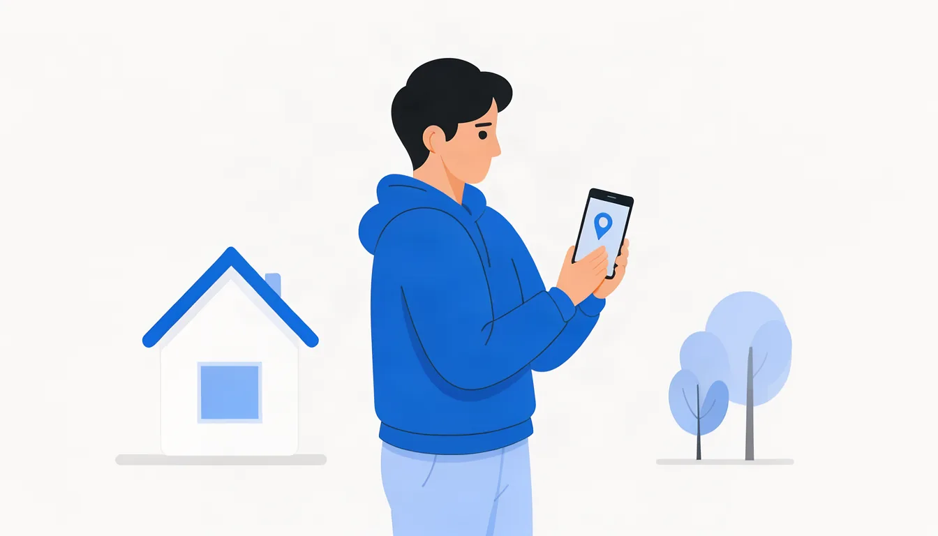 Ilustração de morador de cidade vizinha a Jundiaí pesquisando no celular um serviço perto de casa
