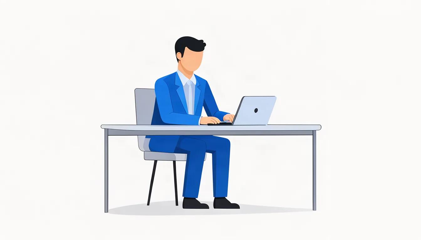 Ao responder avaliações, preserve sempre o sigilo profissional. Ilustração de advogado respondendo com cuidado a uma avaliação de cliente no notebook